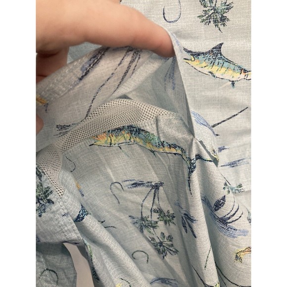 IZOD‎ Saltwater Short Sleeve Button Down Size XXL Vented Marlin Fishing - Picture 6 of 6